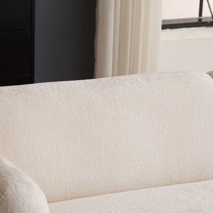 English Elm Tonson Wave Silhouette Boucle Three Seater Sofa Sculptural Modern Living Room Seating Beige N773IS00030S