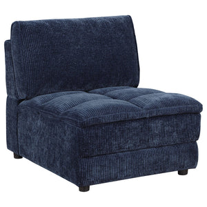 English Elm Azure Corduroy Modular Sectional Sofa Retro Tufted Five Piece L-shape Lounge B062S01409