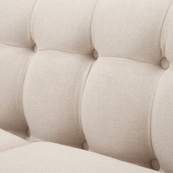 English Elm Jennifer Taylor Home - Jack 84" Modern Tuxedo Tufted Sofa in Plush Velvet with Shelter Arms, Reversible Cushions, Pillows Beige B2719P238409