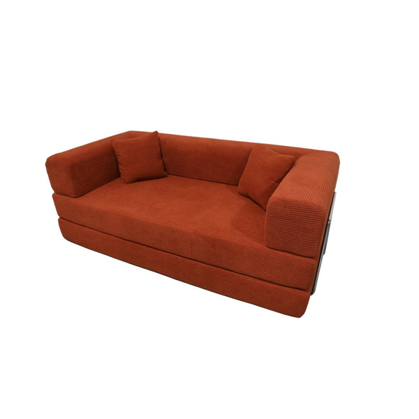 English Elm Double Convertible Corduroy Sleeper Sofa High Density Foam Wide Armrest Studio Bed W3064P245391