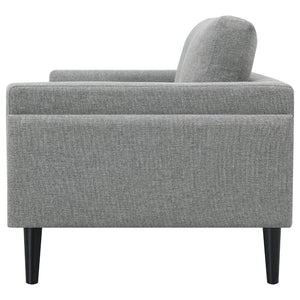 English Elm Andrena Track Arm Loveseat with Pocket Coil Support and Sleek Black Wood Legs B062P358305