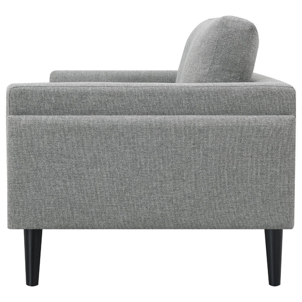English Elm Andrena Track Arm Loveseat with Pocket Coil Support and Sleek Black Wood Legs B062P358305