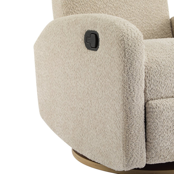 English Elm Christopher Knight Home® - 360 Swivel and Glider Recliner Chair with Boucle Upholstery, Solid Wood Base, Smooth Rocking Comfort Almond N771P207029V