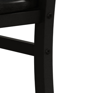 English Elm Metal Dining Chairs Set Of 2 - Sleek Armless High Back Design, Durable Pu Leather, Modern Black Finish W757P232710