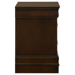 English Elm Demetra Cappuccino Nightstand with 2 Drawers, Vintage Bail Handles, Tapered Legs, Warm Espresso Finish B062P328728