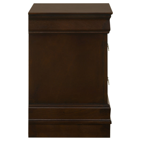 English Elm Demetra Cappuccino Nightstand with 2 Drawers, Vintage Bail Handles, Tapered Legs, Warm Espresso Finish B062P328728