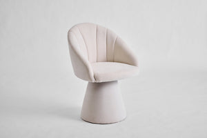 English Elm 068-chenille Swivel Accent Armchair Sculptural Curved Back Upholstered Living Room Seat Beige W527P438692