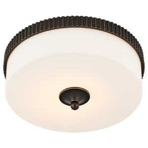 Bryce Bronze Flush Mount Light Fixture - Modern LED Dome Design with Industrial Touch & Frosted Glass