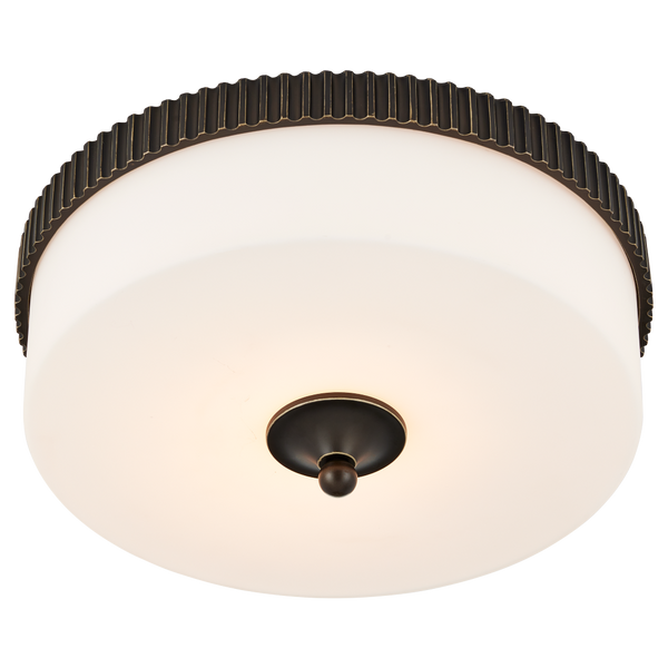 Bryce Bronze Flush Mount Light Fixture - Modern LED Dome Design with Industrial Touch & Frosted Glass