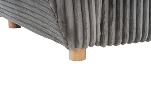 English Elm Modern Corduroy Sofa Couch - 84" Stylish Grey Sectional Love Seat For Apartment & Home Office Comfort W2363S00077