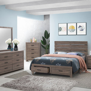 English Elm Sherwood Barrel Oak Six-Drawer Dresser with Smooth Hardware, Modern Silhouette for Chic Storage B062P375391
