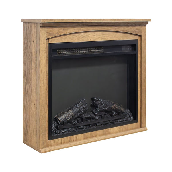 English Elm 26 Inch Slim Electric Fireplace Insert with Log Set Realistic Flame and Remote Timer W1769P345278