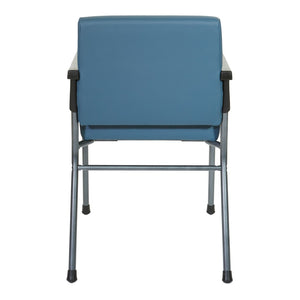 OSP Home Furnishings Big Tall Bariatric Patient Chair with Pu Padded Arms and Titanium Frame for Medical Waiting Blue BC9601HT-R105