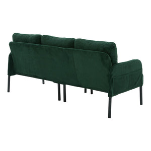 English Elm United We Win Corduroy Loveseat Plush Ergonomic Sofa with Spring Support Metal Legs Emerald W1568P410052