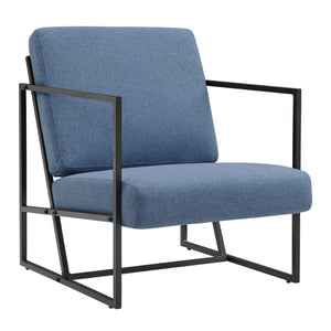 Soho Upholstered Chair with Metal Frame Denim SOUACDN Walker Edison