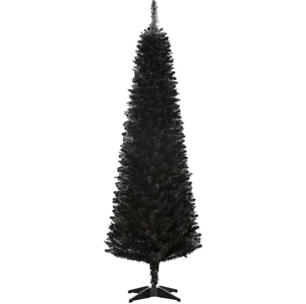 English Elm Snow Flocked Pink Pencil Artificial Christmas Tree for Entryway or Bedroom Corner T3971P412771