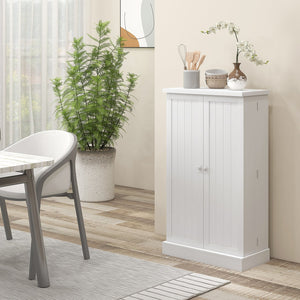 English Elm HOMCOM Freestanding Kitchen Pantry Cabinet with 5-Tier Shelves, 12 Door Racks, Anti-Tip Hardware, Compact Stylish Storage White W2225P200790