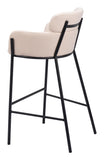 Bremor Barstool Beige 110174 Zuo Modern