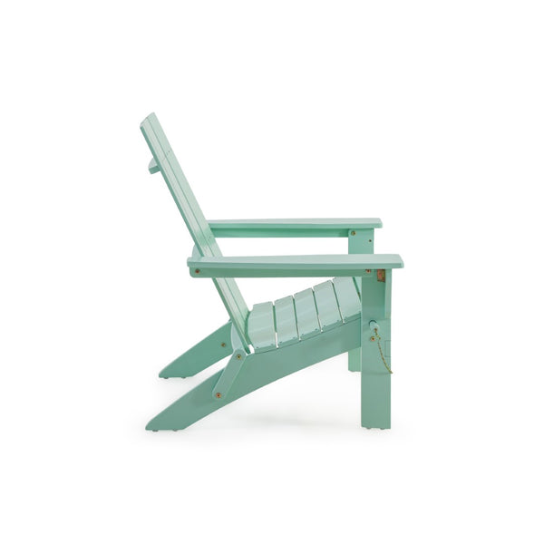 English Elm Zuma Solid Acacia Foldable Adirondack Chair Rustic Outdoor Lounger for Deck or Patio Mint 68319.00MNT
