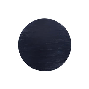 English Elm Hathaway 47" Round Dining Table in Black — Solid Ash Wood, Ribbed Base Design, Seats 4, Natural Grain Finish B365S00094