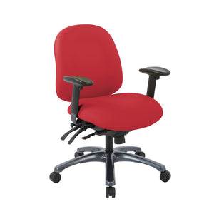 OSP Home Furnishings Multi-function Ergonomic High Back Office Chair with Lumbar Support and Titanium Base Mid Lipstick 8512-R100