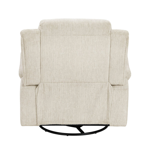 English Elm Glider Swivel Recliner with Smooth 360° Glide and Pull-Handle Recline, Microfiber Comfort, Sturdy Frame Beige 38.5 L x 34 W x 26.5 H B011P329292