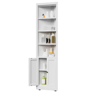 English Elm 71" Tall Corner Cabinet Steel Frame 5 Tier Adjustable Shelving Pantry Bathroom Storage T2398P442670