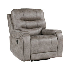 English Elm Grayish Brown Microfiber Reclining Sofa Set Three Piece Plush Living Room Suite B011S01263