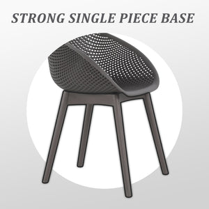English Elm Summer Outdoor Bistro Set Uv Resistant Polypropylene Slatted Chairs and Round Patio Table Warm Grey,White W3450S00018