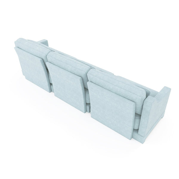 English Elm Three-Seater Sofa In Sky Blue Chenille - Ergonomic Design With Lumbar Pillow, Perfect For Any Space! W714S01206-GIGA