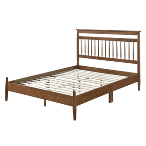 English Elm Transitional Queen Platform Bed with Arts & Crafts Inspired Wood Frame, Warm Finish, Slat Support Chestnut 60 L x 24.75 W x 6 H B011P207873