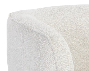 Sunpan Amara Lounge Chair – Bold Curved Frame with Gold Stainless Steel Legs for Modern Home Elegance Copenhagen White