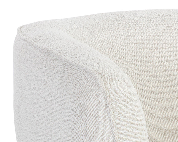 Sunpan Amara Lounge Chair – Bold Curved Frame with Gold Stainless Steel Legs for Modern Home Elegance Copenhagen White