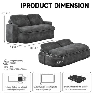 English Elm 2-In-1 Convertible Modular Sofa Bed - Space-Saving, Memory Foam Comfort For Living Room Or Studio W3653P355608