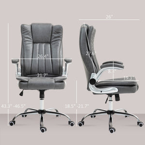 English Elm Homcom Executive Office Chair - High Back Microfiber With Adjustable Height, Tilt, And Padded Arms W2225P250018