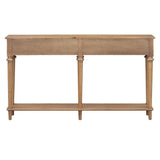 English Elm Trexm Retro Console Table With 3 Drawers and Open Shelf, Perfect For Entryways, Living Rooms, and Hallways (Old Pine)