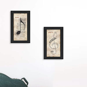 English Elm "music Collection" Marla Rae Two Piece Framed Wall Art for Modern Living Rooms B06787781