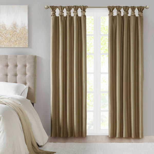 JLA Home Madison Park - Twist Faux-Silk Total Blackout Curtain Panel with Thermal Foam Liner, OEKO-TEX, Easy Twist-Tab Rod-Friendly MP40-7406