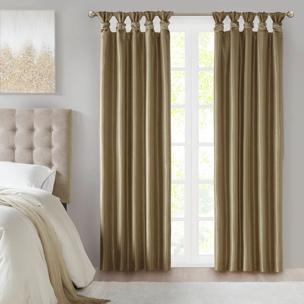 JLA Home Madison Park - Twist Total Blackout Faux-Silk Curtain Panel with Foam Liner, OEKO-TEX, Thermal Insulating Elegance MP40-7405
