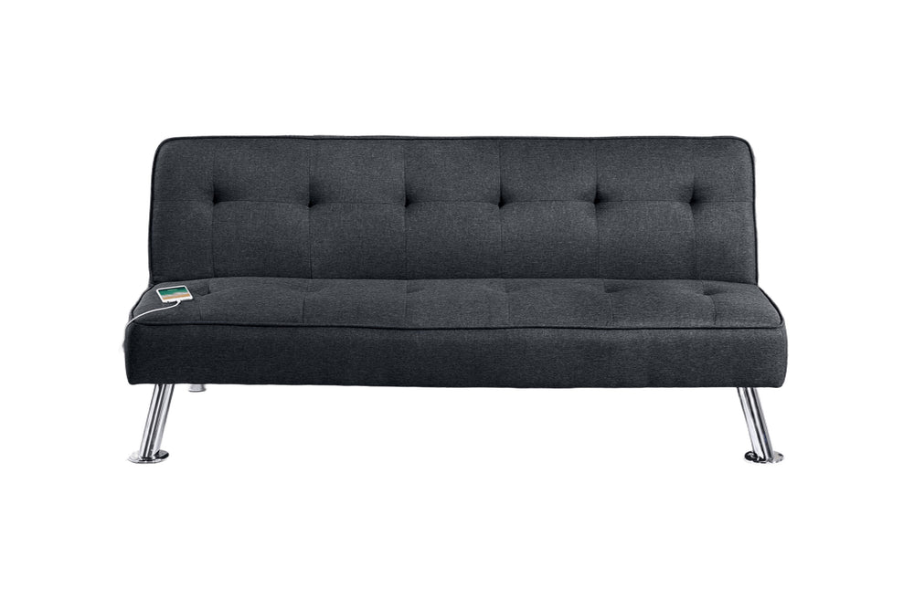 English Elm Black Adjustable Sofa With Usb Port - Modern Tufted Upholstered Couch For Living Room & Guest Use B011P381495
