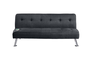 English Elm Black Adjustable Sofa With Usb Port - Modern Tufted Upholstered Couch For Living Room & Guest Use B011P381495