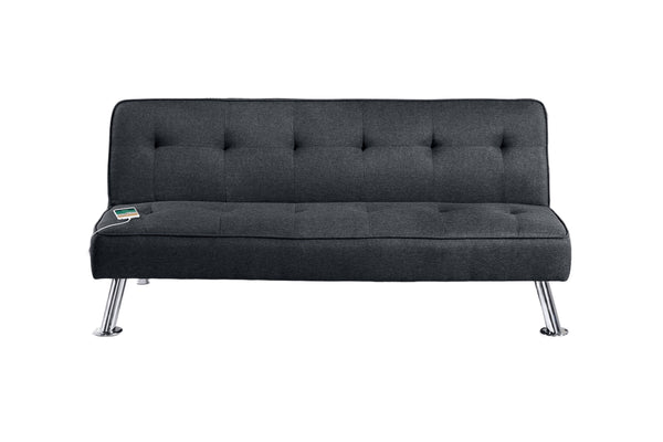 English Elm Black Adjustable Sofa With Usb Port - Modern Tufted Upholstered Couch For Living Room & Guest Use B011P381495