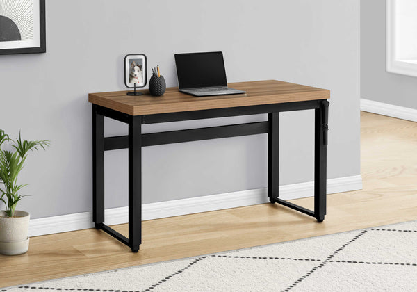 English Elm Computer Desk - Adjustable Height Standing Workspace For Home Office, Compact Modern Design, Brown B2710P219892