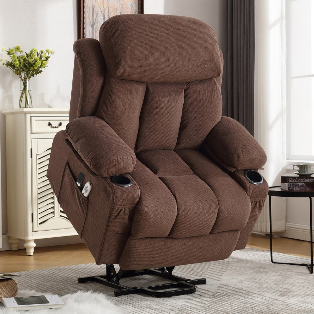 English Elm Power Lift Recliner with Heat Massage Usb Port and Storage for Living Room W1807P301136