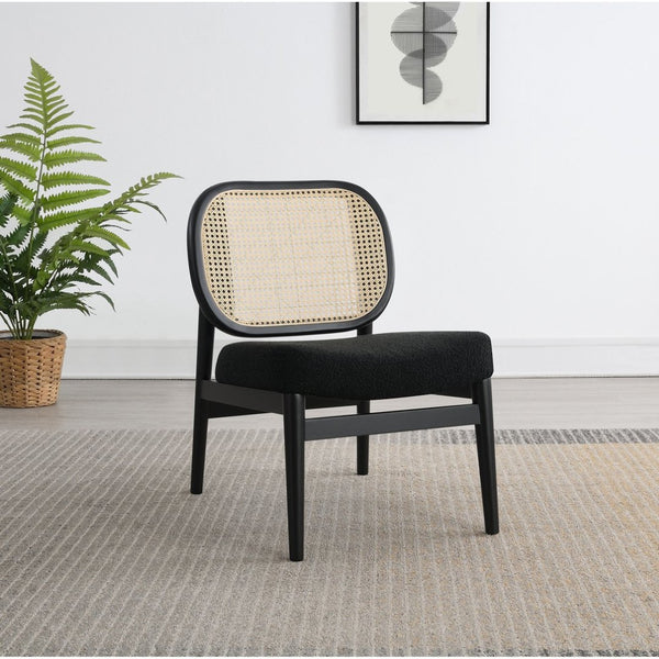 English Elm Quinne Cane Weave Accent Chair with Padded Seat for Bedroom or Living Room B062P451701