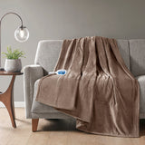 Beautyrest Heated Plush Casual Throw BR54-0530 Mink