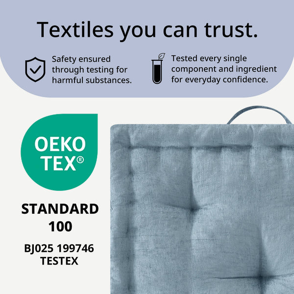 English Elm Poly Chenille Square Floor Pillow Cushion Plush 24x24 Inch Soft Polyester Seat Pad for Cozy Living Spaces Aqua Blue 3.22 L x 23.03 W x 12.8 H B035P280523