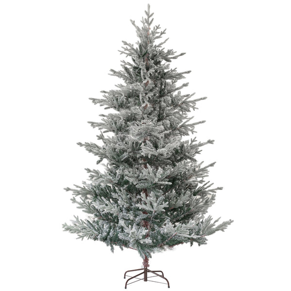English Elm Homcom 9Ft Snow-Flocked Artificial Christmas Tree With 1939 Tips, Easy Assembly & Sturdy Metal Stand W2225P249628