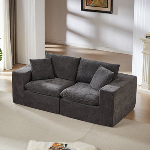 English Elm Modern Chenille Cloud Sofa - Plush Comfort, Modular Design, Perfect For Stylish Living Rooms & Offices W3396P388639
