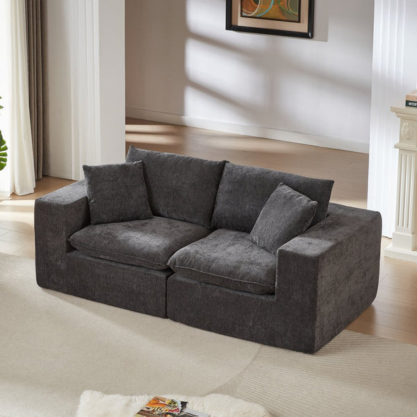English Elm Modern Chenille Cloud Sofa - Plush Comfort, Modular Design, Perfect For Stylish Living Rooms & Offices W3396P388639